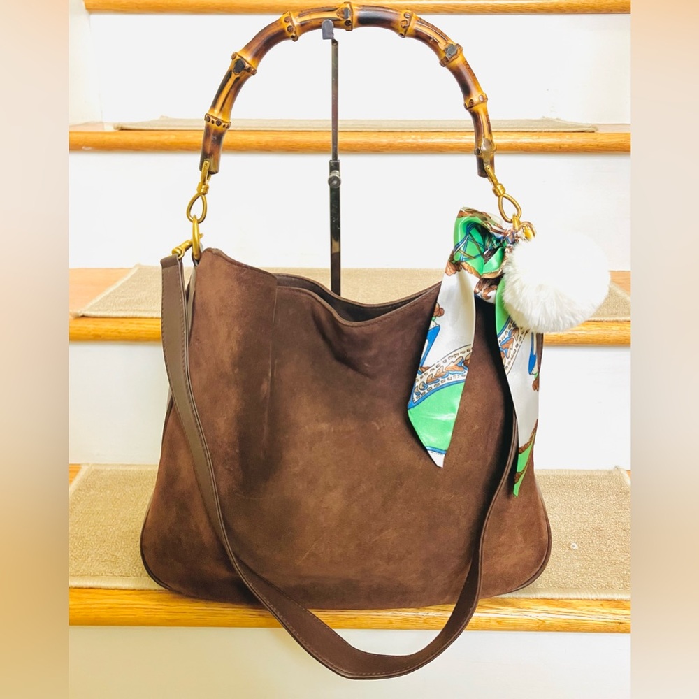 Gucci Bamboo Suede Two-Way hobo